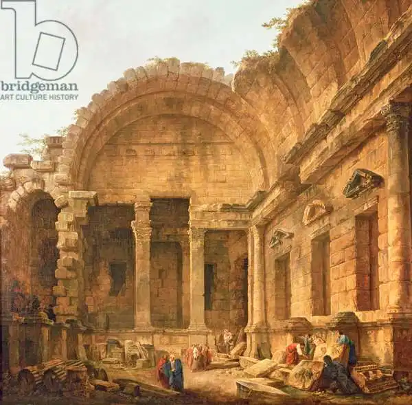 Robert, Hubert: Innenraum des Tempels von Diana in Nimes