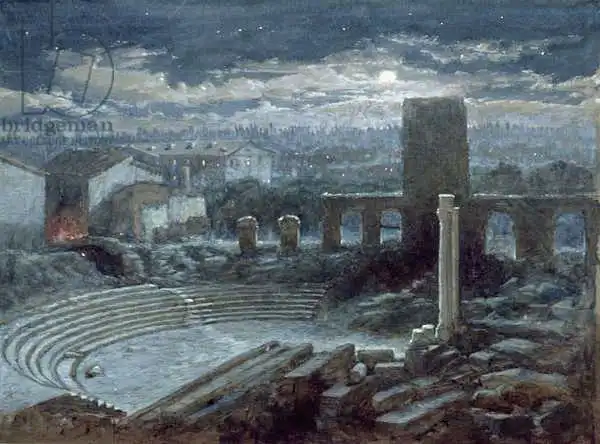 Andrews, George Henry: Le théâtre romain, Arles, Moonlight