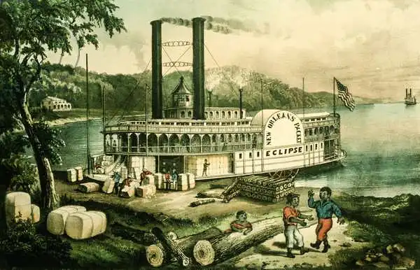 Currier, N.: Loading Cotton on the Mississippi