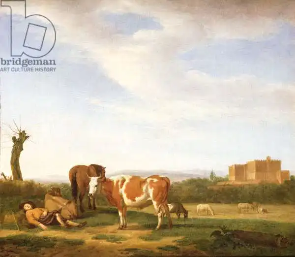 Velde, Adriaen van de: Landscape with Ca...