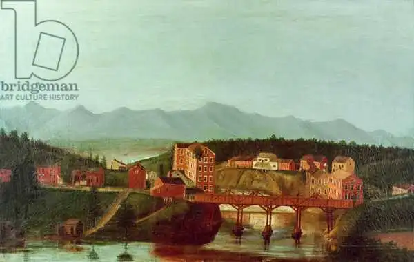 American school (19th century): Columbiaville and Stockport Creek, near New York, early 19th century