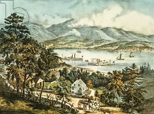 Currier, N.: The Catskill Mountains from the Eastern shore of the Hudson