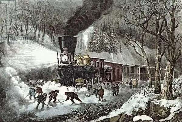 Currier, N.: American Railroad Scene