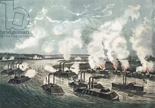 Currier, N.: Bombardment and Capture of Island No.10 on the Mississippi River, 7th April 1862