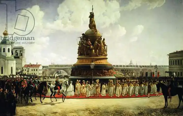 Willewalde, Bogdan: The Consecrating of the Monument to the Millennium of Russia in Novgorod in 1862
