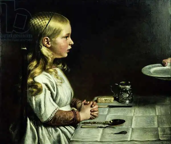 Cope, Charles West: Florence Cope che dice la preghiera a cena