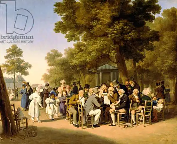 Boilly, Louis-Leopold: Politicians in the Tuileries Gardens