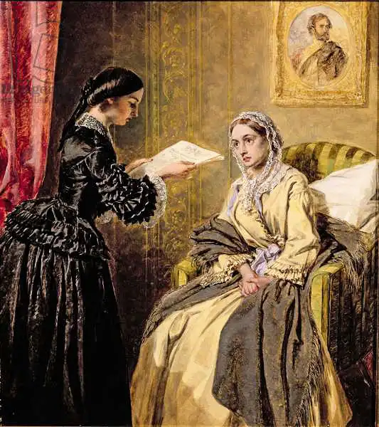 Wilson, Thomas Harrington: Searching the London Gazette for the list of the killed and wounded (after W. P. Frith)