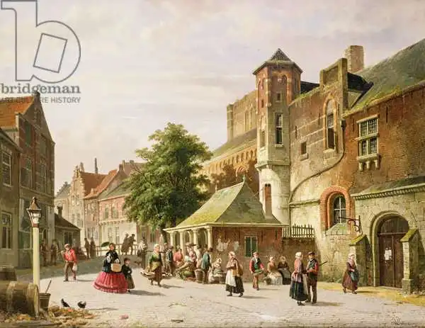 Eversen, Adrianus: A Street Scene in Amsterdam