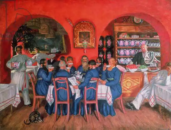 Kustodiev, Boris Mihajlovic: Moscow Cafe