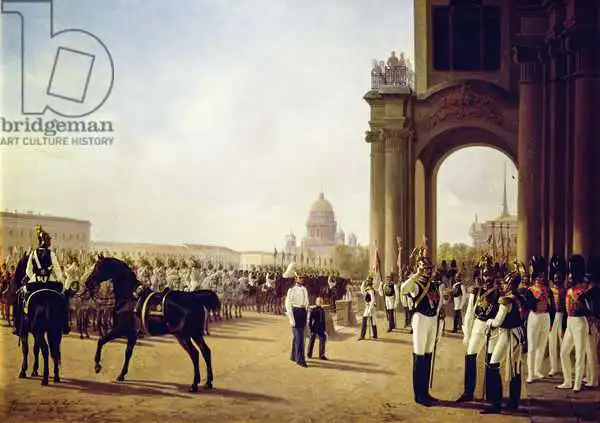 Ladurner, Adolphe: Parade at the Palace Square in St. Peterburg