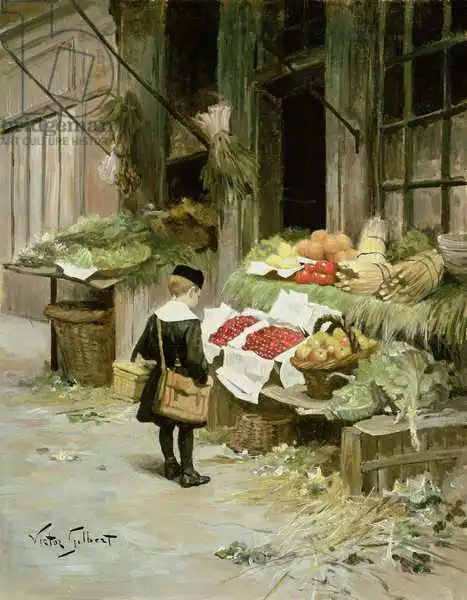 Gilbert, Victor Gabriel: Little Boy at the Market