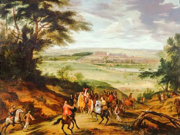 Martin, Jean-Baptiste: Louis XIV with Versailles in the distance