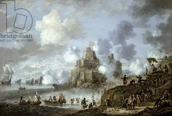 Peeters, Jan: Château méditerranéen en siège des Turcs