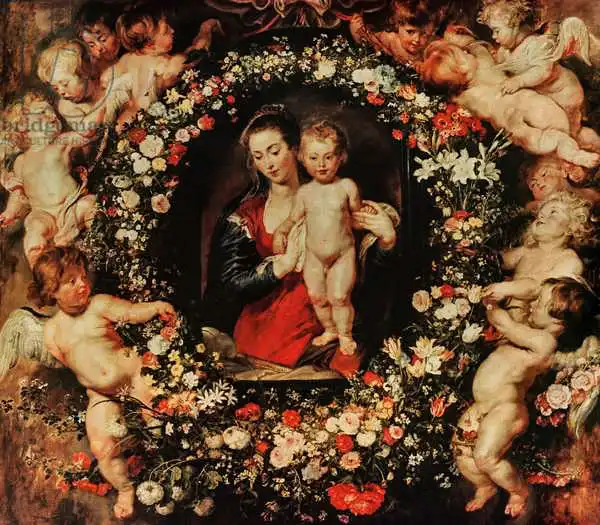 Rubens, Peter Paul: Virgin with a Garland of Flowers, c.1618-20