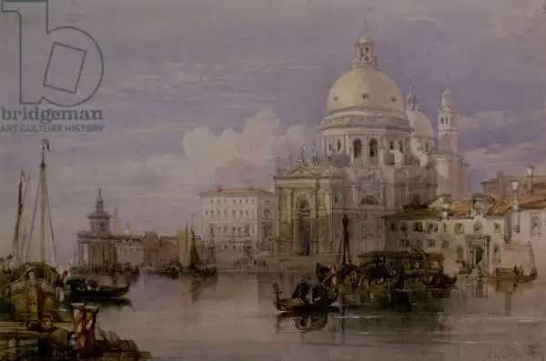 Leitch, William Leighton: Santa Maria della Salute from the Grand Canal, Venice, 19th century