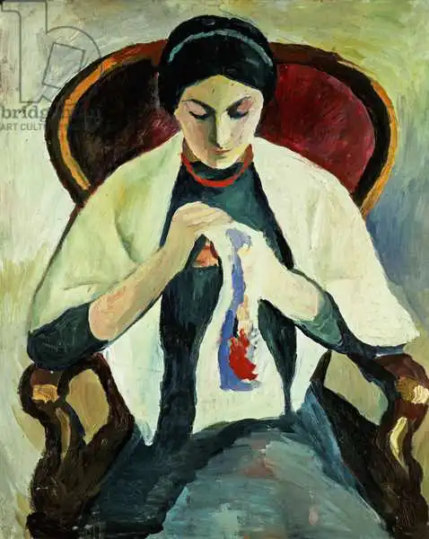 Macke, August: Woman Sewing