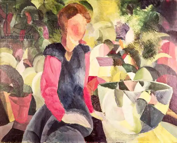 Macke, August: Girl with a Fish Bowl, 20th century