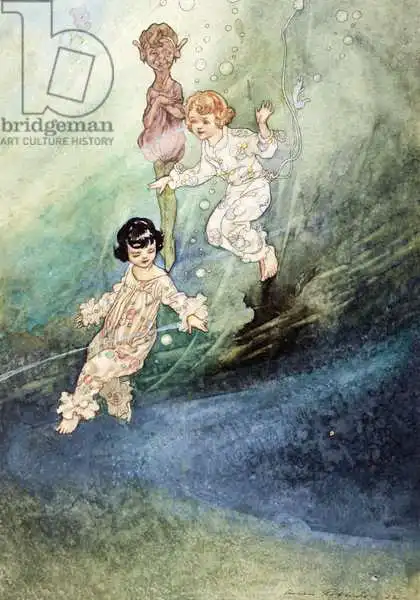 Robinson, Charles: Ohne Titel ohne Titel, Kinder unter Wasser mit einem Elfen