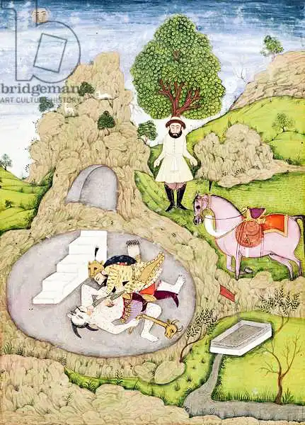 Indian school (18th century): Rustam killing the White Demon, from the 