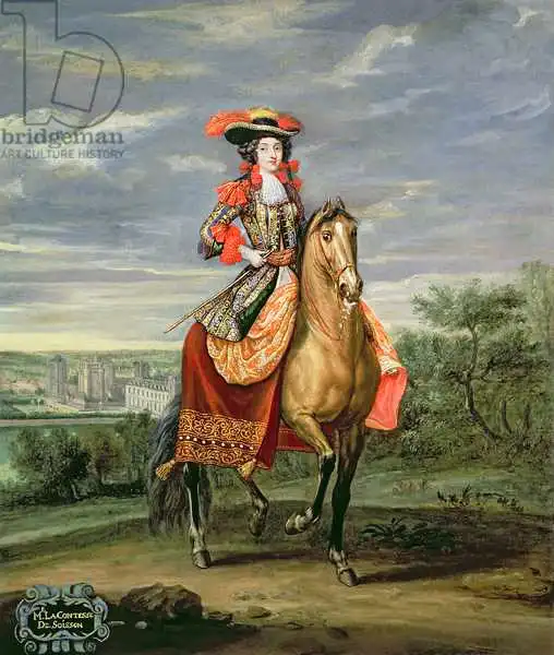 Martin, Jean-Baptiste: La Comtesse de Soissons Riding with a View of the Chateau de Vincennes