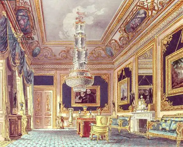 Pyne, William Henry: The Blue Velvet Room, Carlton House from Pyne