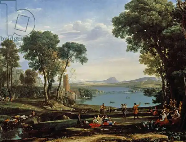 Lorrain, Claude: Landscape with the Marriage of Isaac and Rebekah (The Mill) 1648
