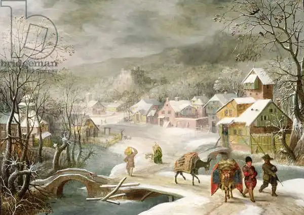 Alsloot, Denys van: Un paesaggio invernale con viaggiatori su un sentiero