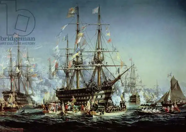 Noel, Peter Paul Joseph: Napoleon III. Empfang Königin Victoria in Cherbourg, 5. August 1858