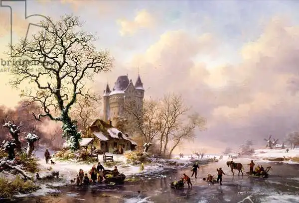 Kruseman, Frederick Marianus: Winter Landscape with a Castle