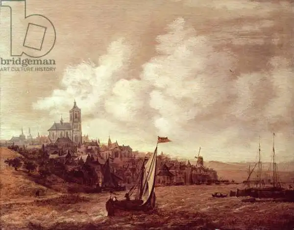 Meerhout, Jan: Scène de la rivière et de la ville