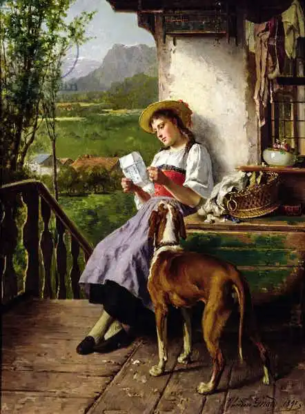 Gerard, Theodore: Girl Reading a Letter