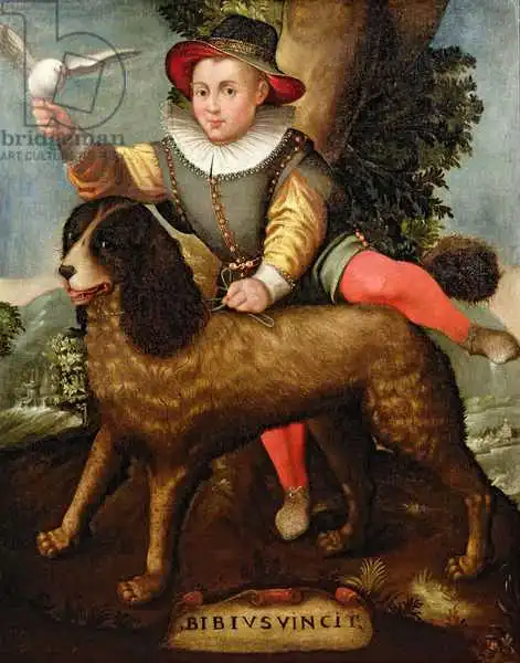 Anguissola, Sofonisba: Boy and Dog, `Bibius Vincit
