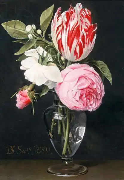 Seghers, Daniel: Fleurs dans un vase en verre