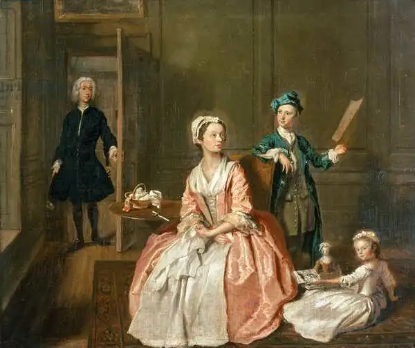 Highmore, Joseph: Conversation Piece, probably of the artist