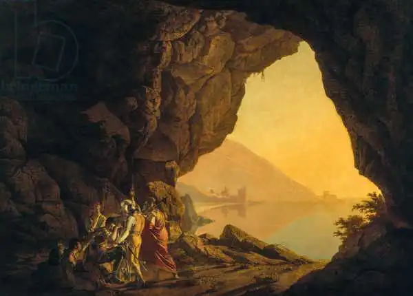 Wright, Joseph: Une grotte dans le royaume de Naples, avec Banditti, exh. 1778