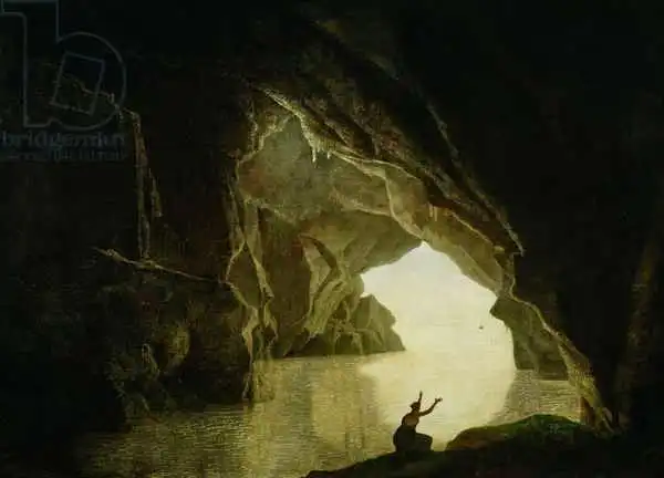 Wright, Joseph: A Grotto in the Gulf of Salernum, with the figure of Julia, banished from Rome, exh. 1780 (pair of 72365)