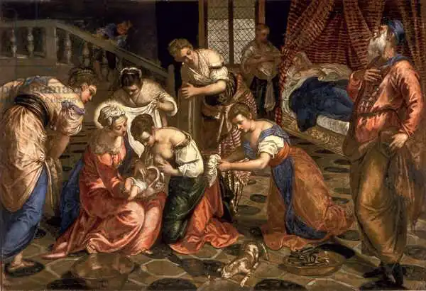 Tintoretto, Jacopo Robusti: The Birth of St. John the Baptist, 1550-59