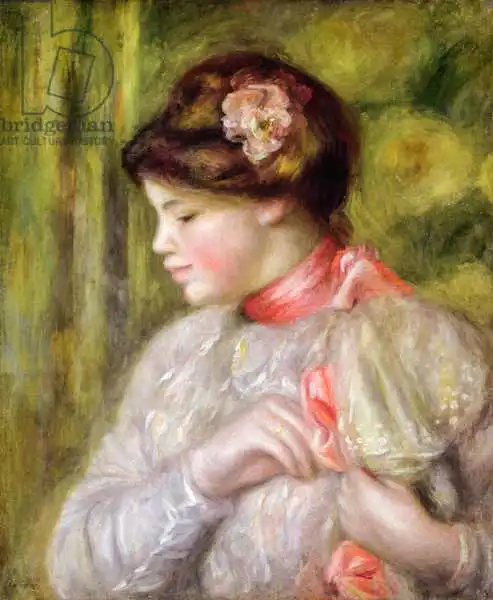 Renoir, Auguste: Young woman adjusting her blouse