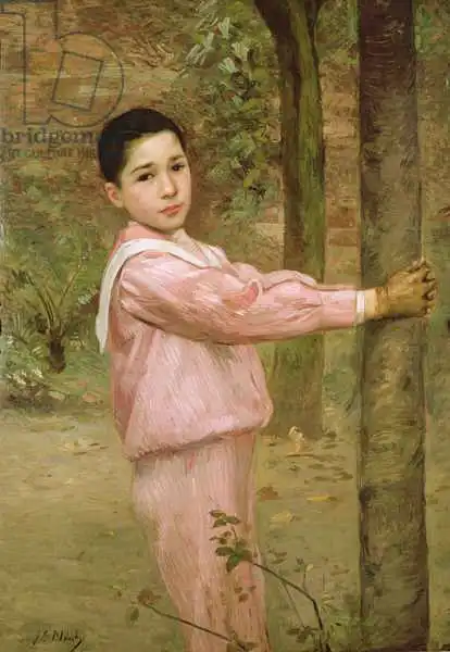Blanche, Jacques-Emile: Portrait of a boy in a pink sailor suit