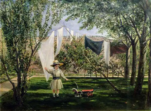 Leslie, Charles Robert: Une scène de jardin, avec un garçon, le fils de l