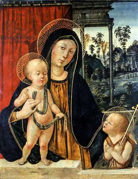 Italian school (16th century): Madonna and Child with a young John the Baptist