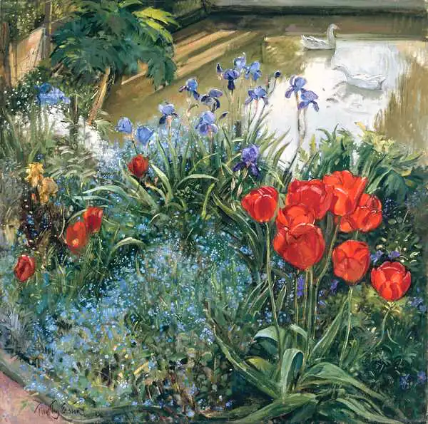 Easton, Timoth: Red Tulips and Geese