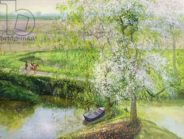 Easton, Timoth: Blühender Apfelbaum und Weiden