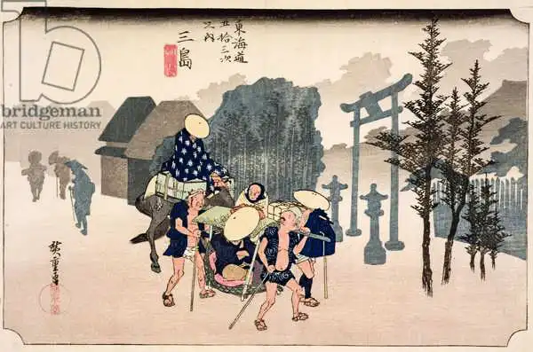 Hiroshige, Ando or Utagawa: Morning Mist at Mishima, from the series 