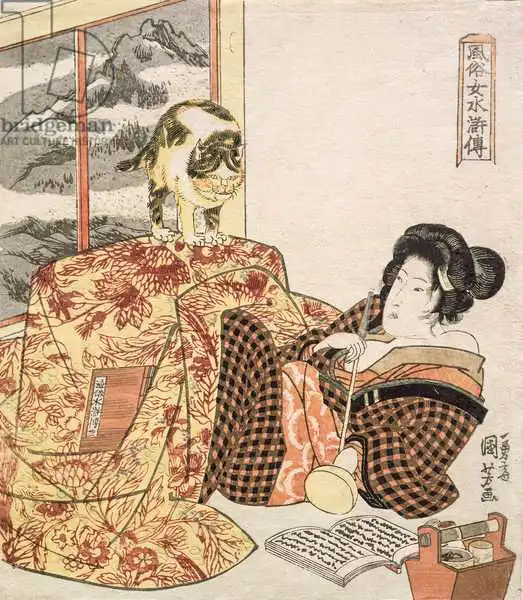 Kuniyoshi, Utagawa: Brazier (Kotatsu) from the series 