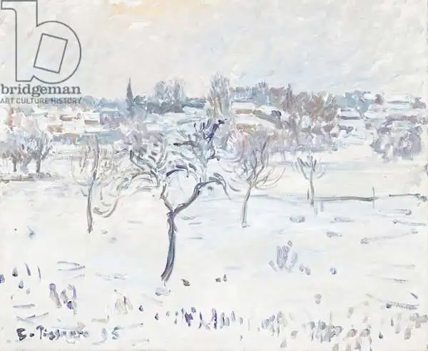 Pissarro, Camille: Paysage enneigé à Eragny avec un pommier