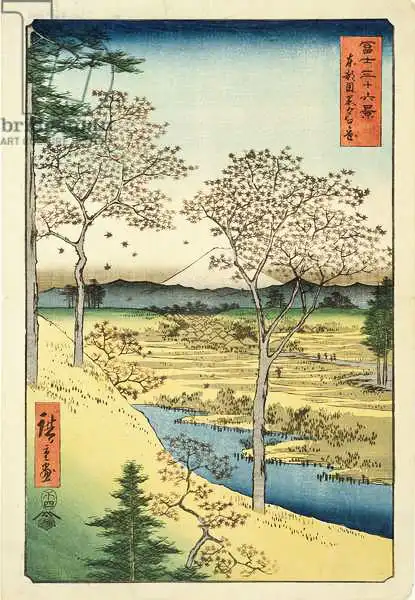 Hiroshige, Ando or Utagawa: Fuji from Yuhi-Ga, Megwo