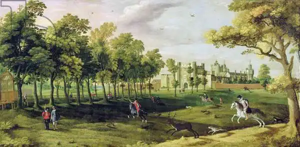 Flemish school (17th century): View of Nonsuch Palace in the time of King James I, early 17th century