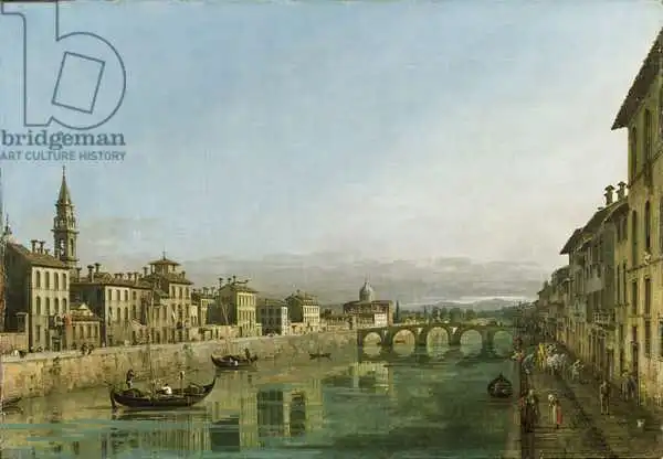 Bellotto, Bernardo: The Arno in Florence with the Ponte alla Carraia